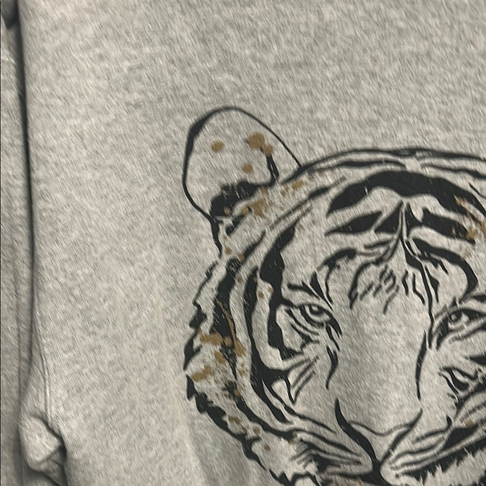 Gray Tiger Print Sweatshirt